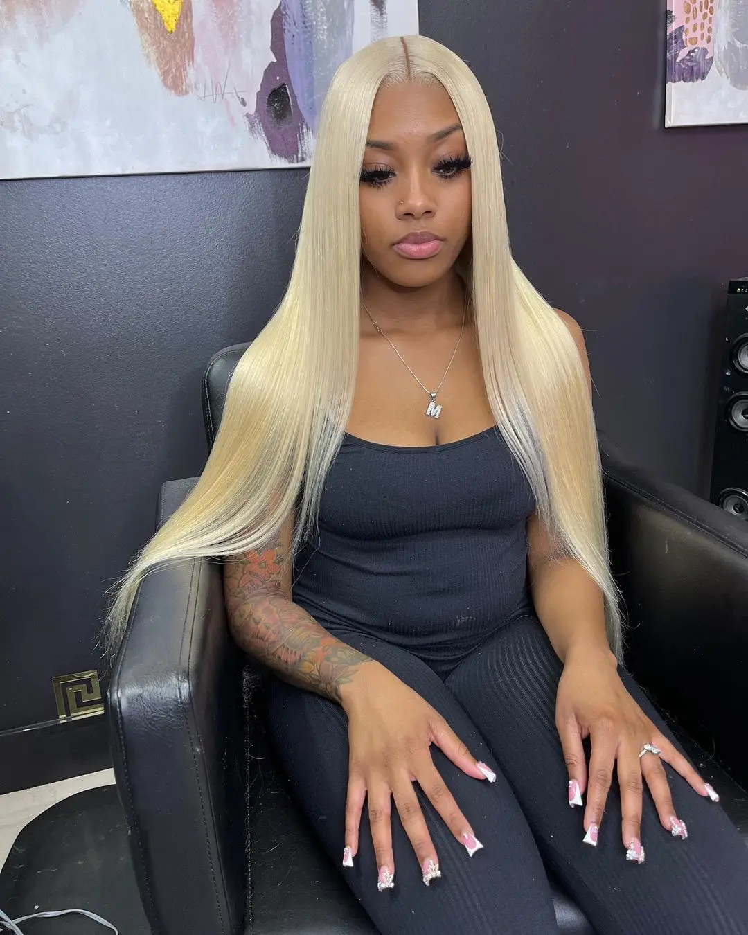 Upermall 1/3/4 Pieces Blonde 613 Straight Human Hair Bundles Remy Hair Extensions For Women Brazilian Hair Weave Can Be Dyed