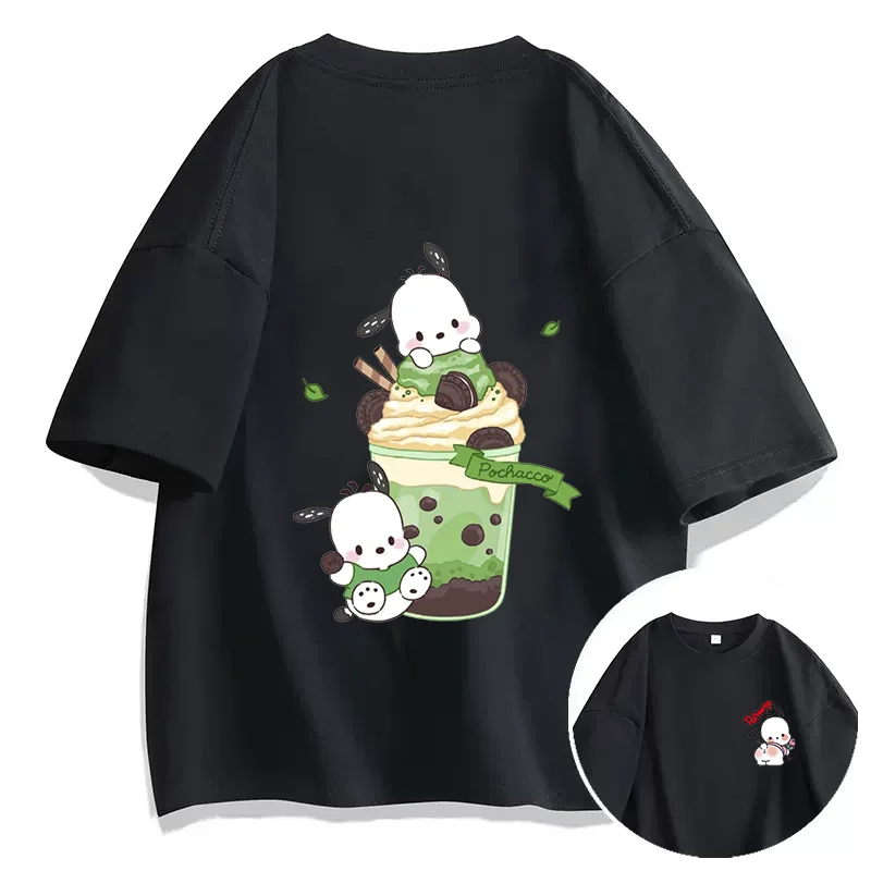 Sanrio Pochacco Men's and Women's printing T-shirt men and women casual street sports student couple T-shirt