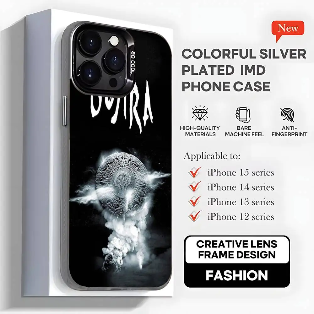 حافظة هاتف Band G-GojiraS Mea Culpa لهاتف iPhone17,16,15,14,13,12,11,Mini,Pro,MAX,plus,غطاء أسود غير لامع مقاوم للصدمات