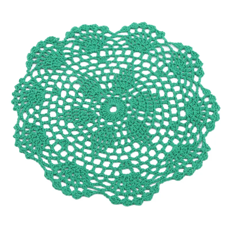 Hot Round Placemat Cup Coaster Mug Kitchen Christmas Table Place Mat Cloth Lace Crochet Tea Coffee Pan Doily Handmade Pad