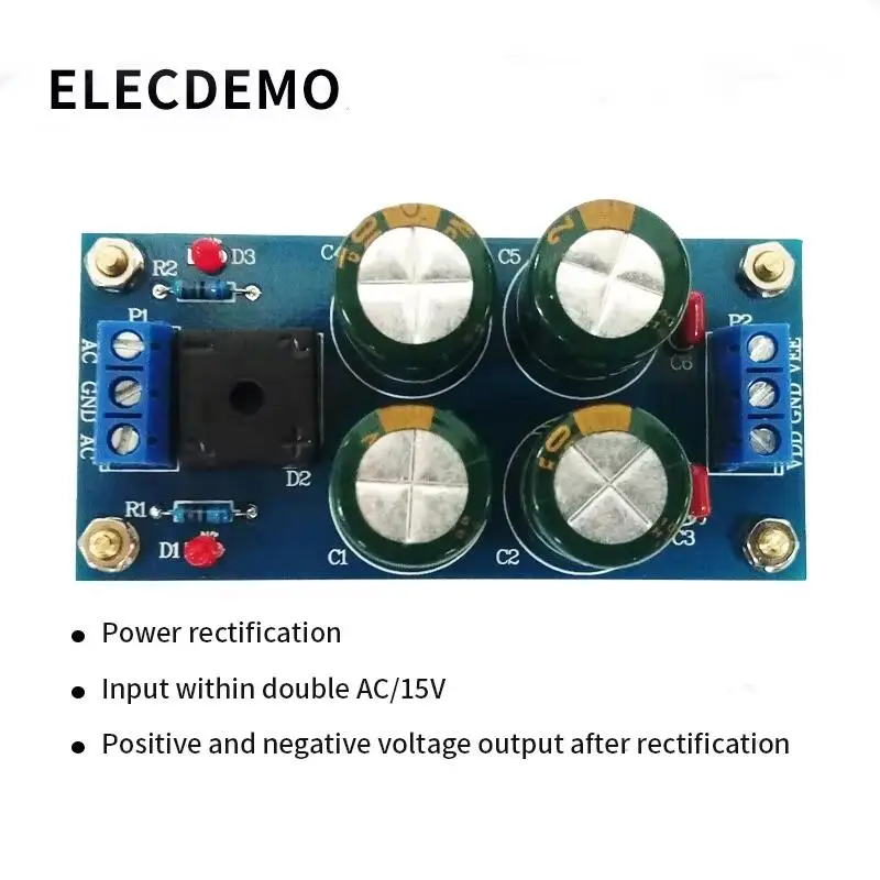 

Power rectification filter module Input voltage double AC less than 15V positive and negative DC voltage