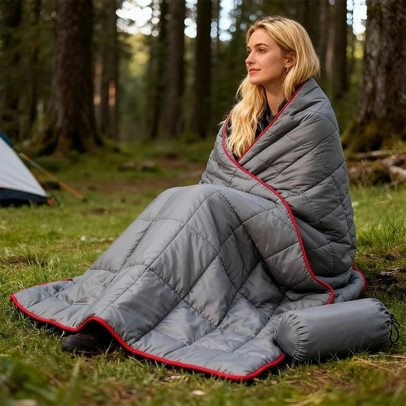 

Classic travel blanket, outdoor waterproof and warm cloak, summer multi-purpose moisture-proof air conditioning blanket