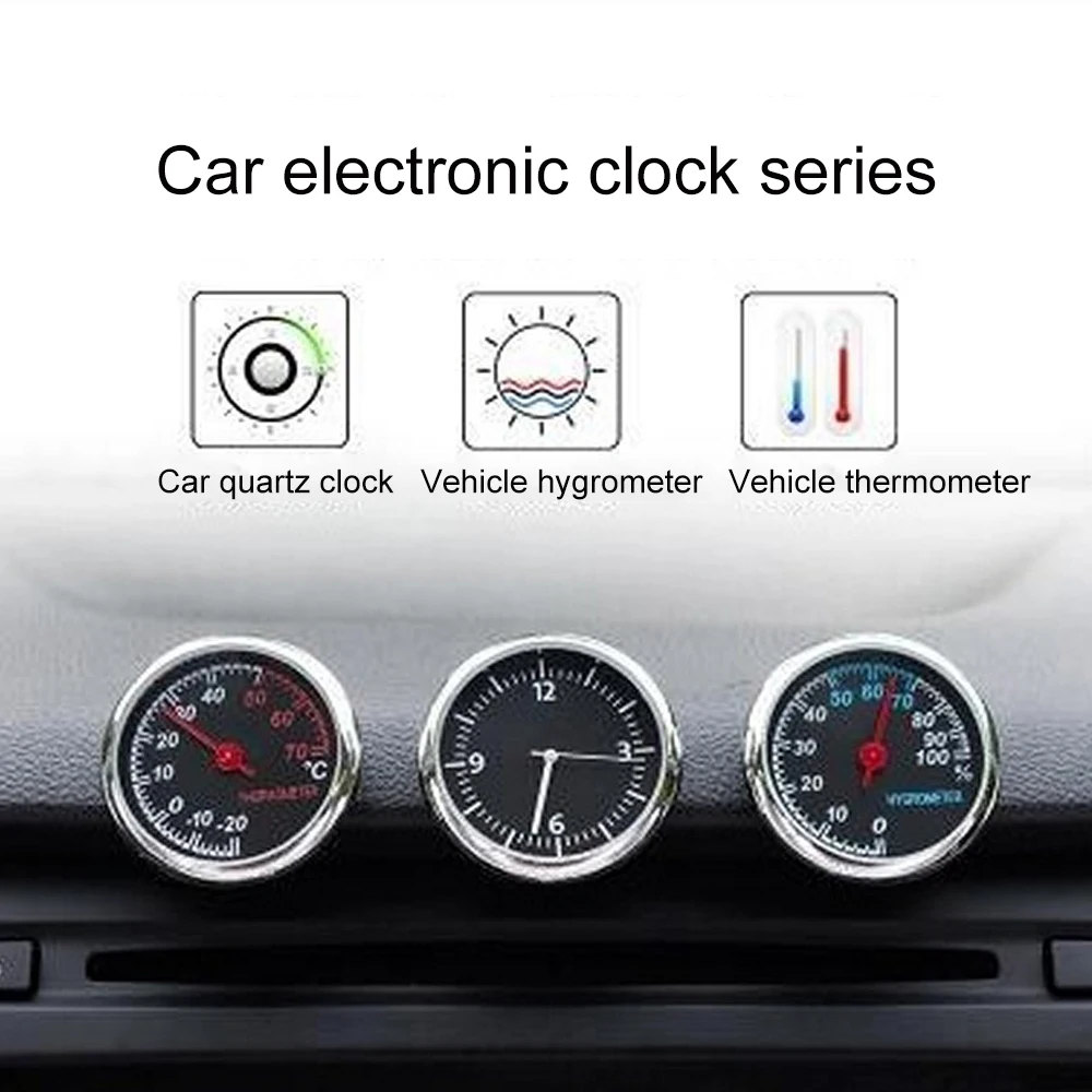 Car Clock Quartz Meter No Wiring Car Clock Car Dual Purpose Clock Car Thermometer Auto Hygrometer