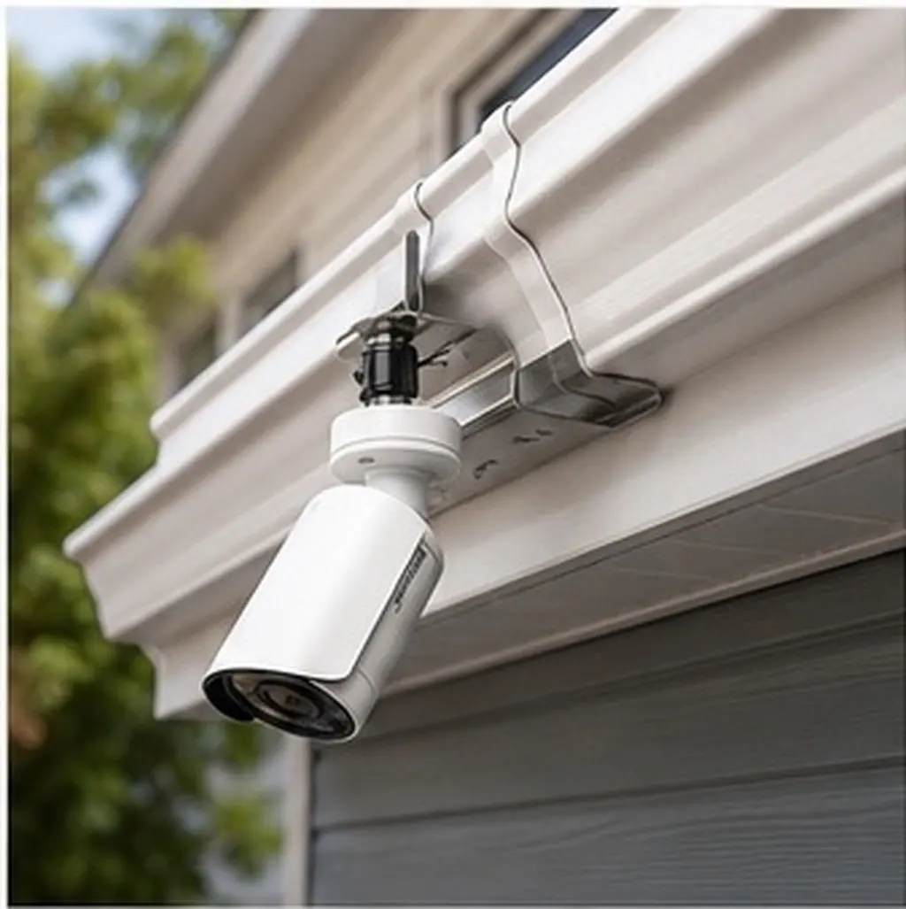 Universal Gutter Camera Mount Bracket Stainless Steel Outdoor Security Camera Holder Adjustable Angle Rain Gutter Support