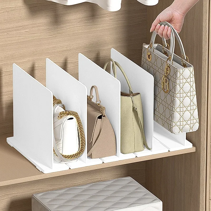 

Adjustable Clear Shelf Dividers Purse Bag Divider For Organizer Plastic Handbag Organizers For Closets Purse Storage Organizer