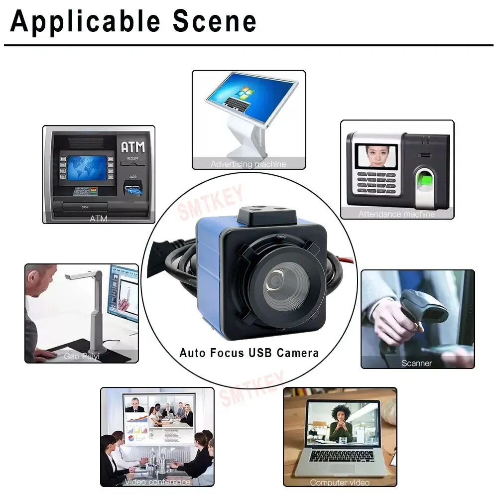 12MP Autofocus Industrial USB Camera built in IMX362 CCD Sensor Support OTG UVC Plug & Play For Meeting Document Scanning