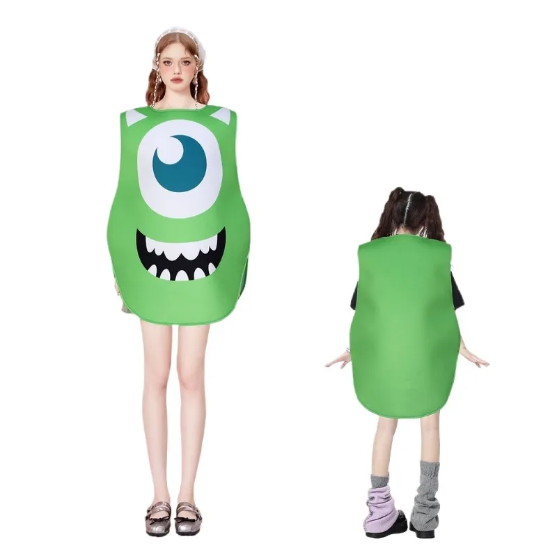 Anime Adult Kids Mike Wazowski Monster Cosplay University Halloween Purim Carnival Funny Costume Birthday Party Fance Dress Suit