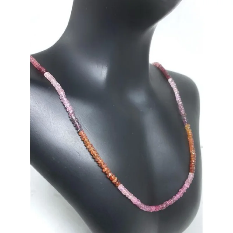 

Ожерелье из натуральной мультиспинели, 18-дюймовые граненые бусины диаметром 4-5 мм, стерлинговое серебро