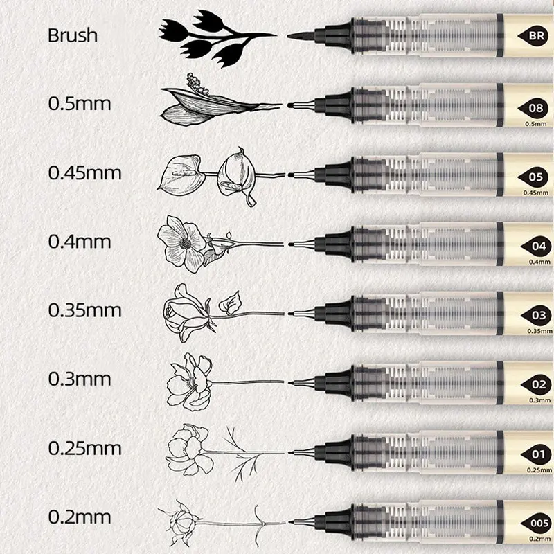 Capacity Quick Dry Waterproof Art Markers Fineliner Brushs Pen Sketch Drawing comics Pigment Line Pens Hand Lettering Supplies