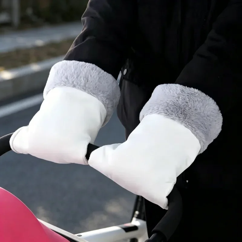 

2 Pcs Winter Warm Stroller Gloves Waterproof Windproof Muff Clutch Cover Practical Accessories For Baby Pram Daily Outdoor Use