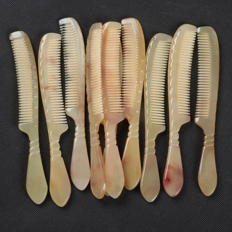 Anti-Static Sheep Horn Combs Fine Dense Teeth Hair Brush Men Moustache Handmade Hair Comb Portable Massage Women Scalp Massager