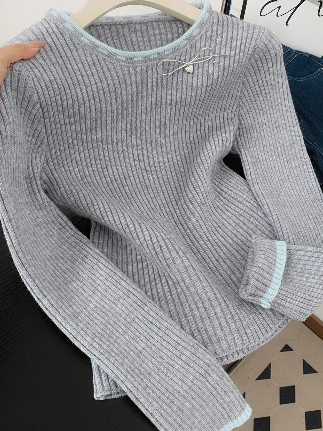 

Ele Knot ort Sve Women's Slim Fit Sweater Casual Sle Faionable Inner Wear Autumn Winter Top