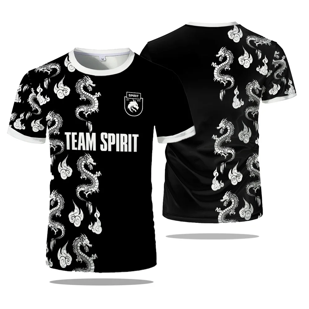 

2025 New Team Spirit Jersey T-shirt Dota CS GO E-sports Game Uniform Men T-shirt Player Donkey Sports Competition Abbigliamento
