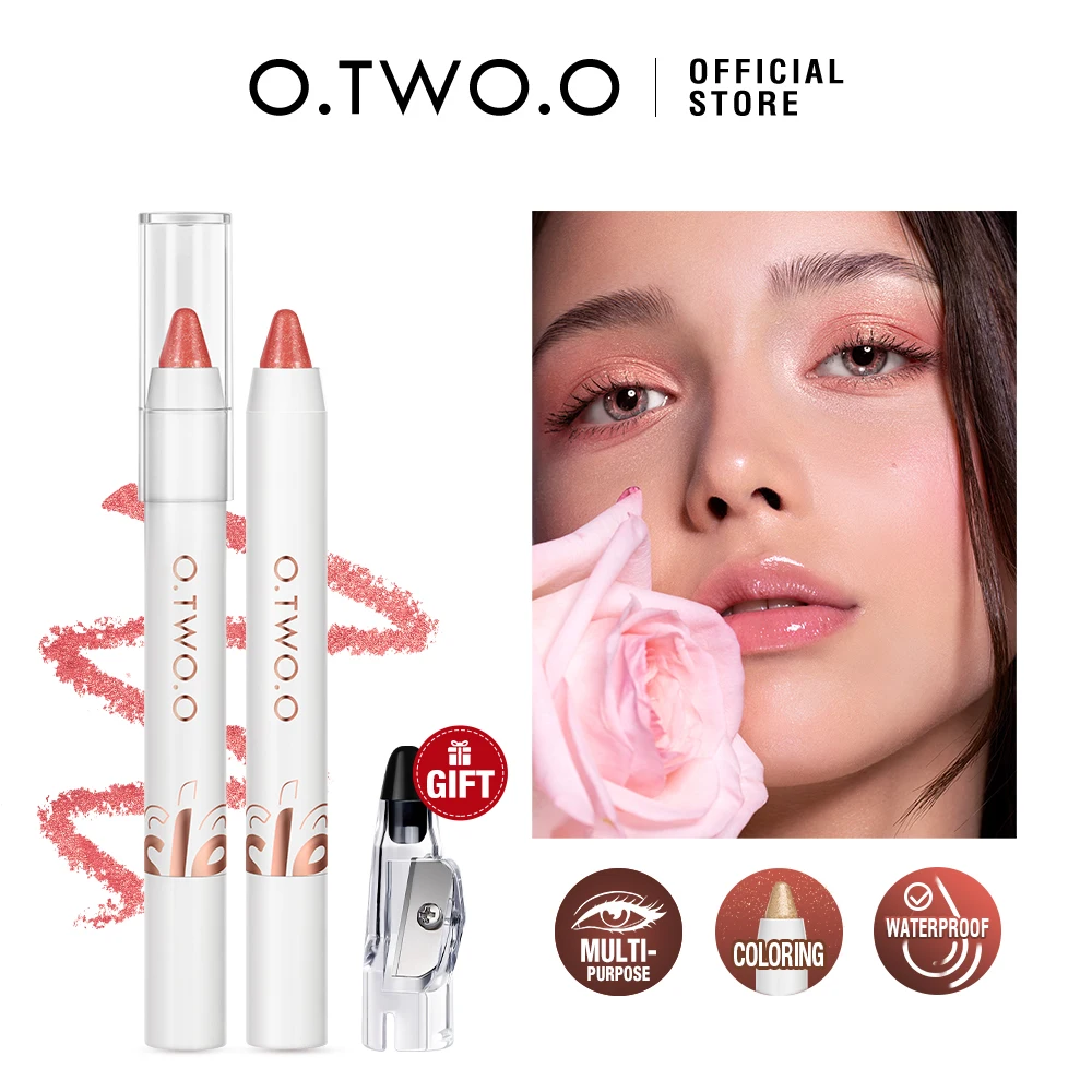 O.TWO.O Glitter Eyeshadow Stick Diamond Shimmer Waterproof Long Lasting 8 Colors Shiny Highlighter Makeup Eye Shadow Pencil