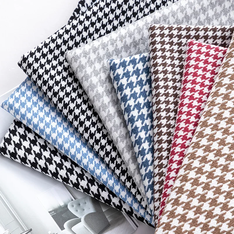 Plaid Cotton Linen Fabric By The Meter for Sofa Covers Ttablecloth Decorative Diy Curtains Sewing Jacquard Cloth Drape Thickened