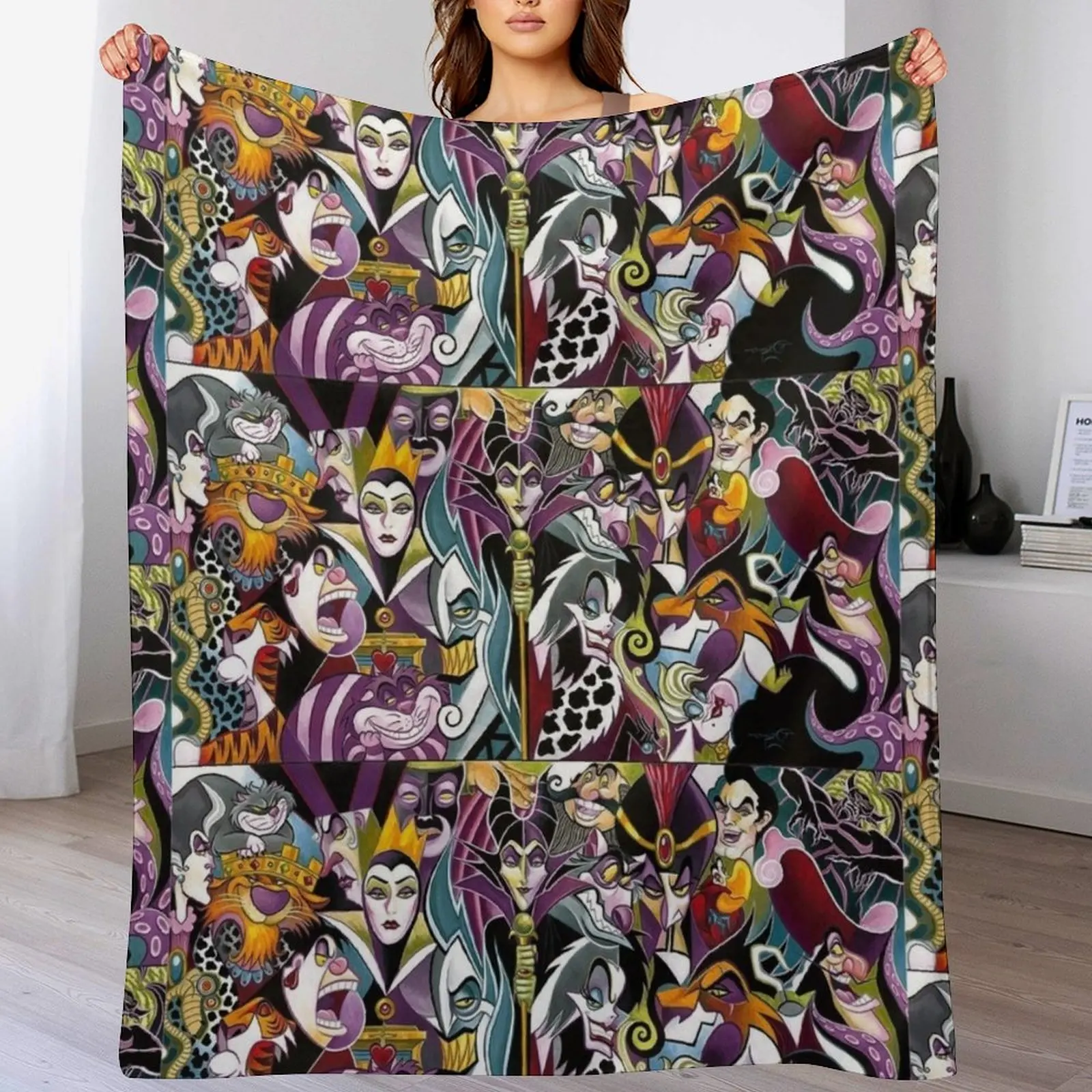 

Villains Throw Blanket Plaid Thermal Decorative Sofas Flannel Blankets