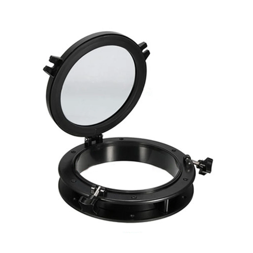 Round Boat Porthole Kayak Port Hole Anti-Rust 4mm Tempered Glass Rubber Sealed Leak-proof Opening Portlight Hardware Accessories