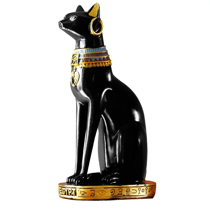 

Sculpture Egyptian Cat Statue, Goddess Bastet Statuette Cats, God Figurin,e Living Room Office Desk Decoration Home Decor