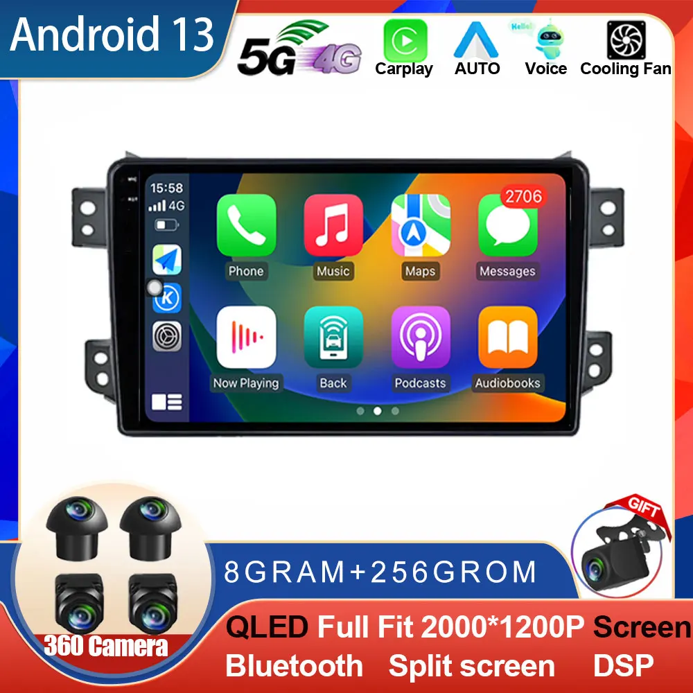 

Android 13 For SUZUKI Splash Ritz OPEL Agila 2008 - 2012 Car Radio Multimedia Video Player Navigation GPS Carplay WIFI 4G DSP