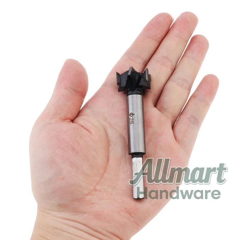 25mm suitable for soft and hard wood plastic plywood hinge hole saw, hard alloy pointed three groove Forstner drill bit