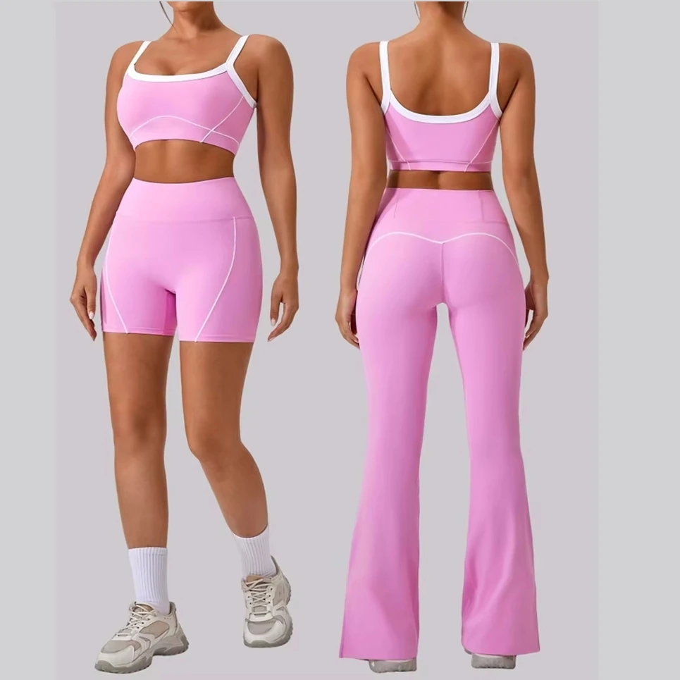 

2 Piece Yoga Set Women Tracksuit High Waist Workout Sets Gym Clothes Push Up Fitness Running Sportwear Sport Bra Leggings Suit