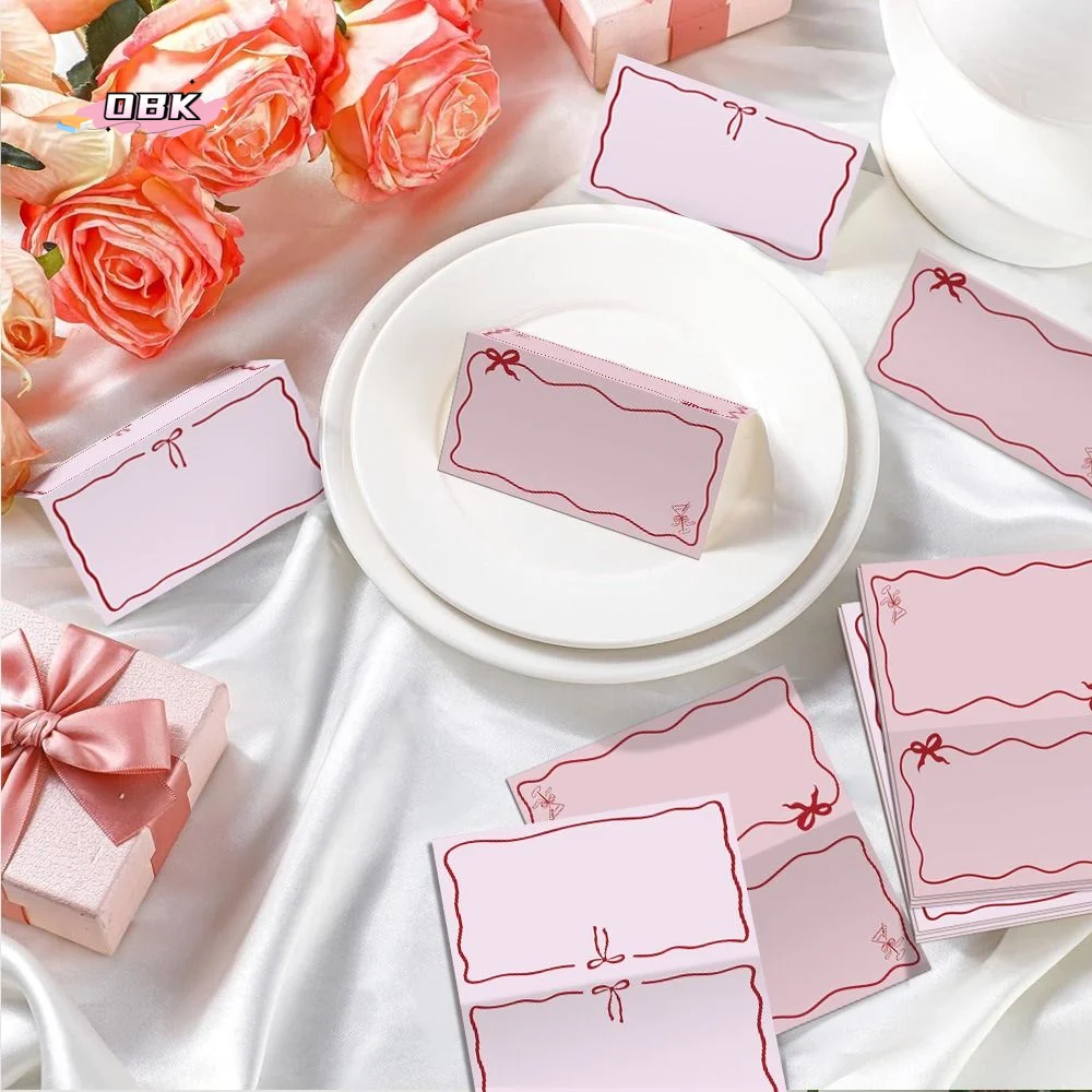 

Pink Butterfly Design Wedding Place Cards Elegant Wedding Foldable Wedding Seat Cards Page Style Decorative Table Seat Cards