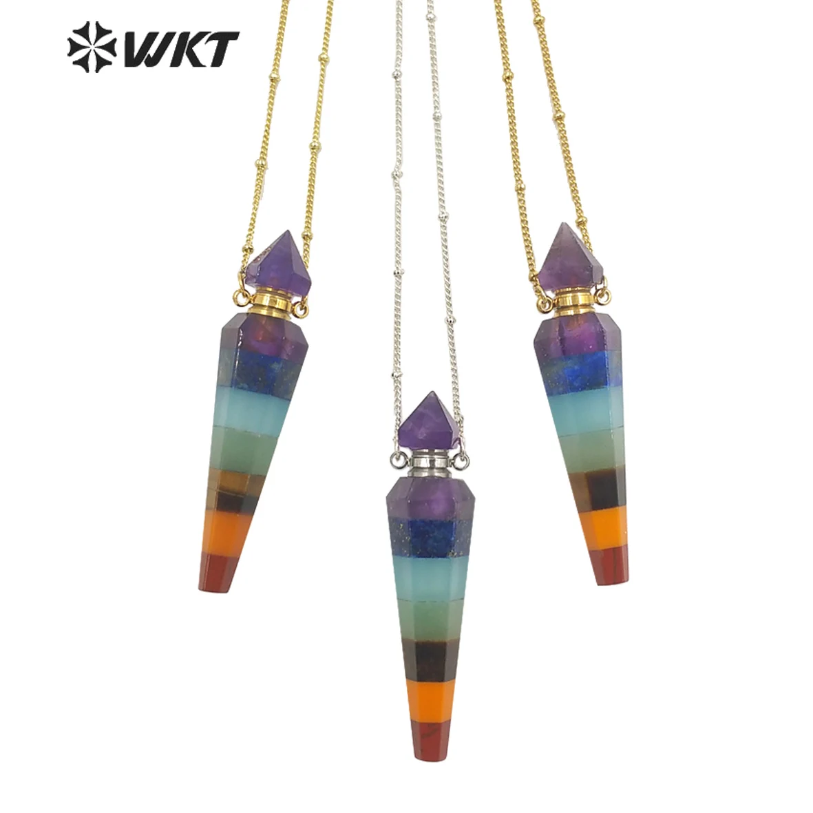 

WT-N1406 WKT 2022 Good Qality Gemstone Perfume Bottle Pendant Girl Hot PARTY Necklace Trend Accessory Exquisite