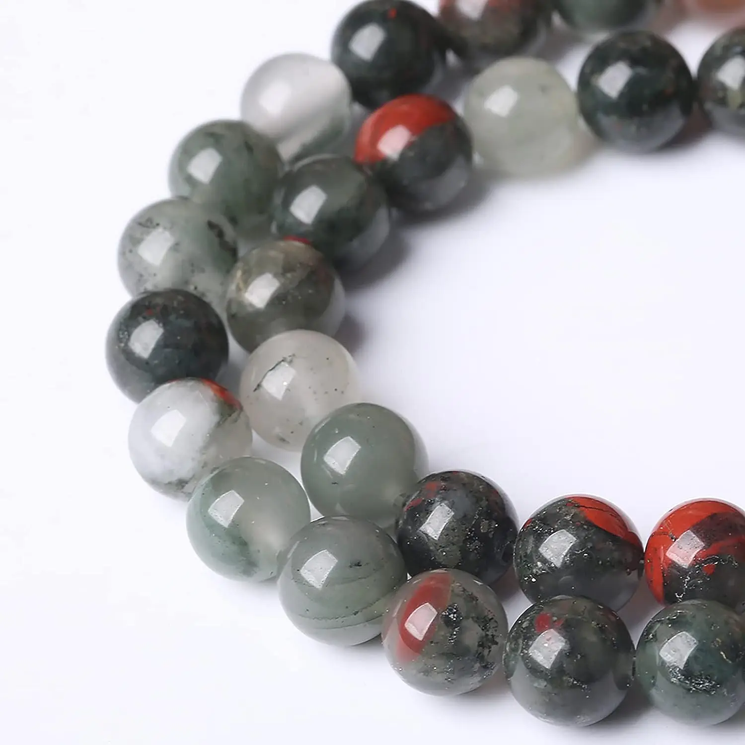 Natural African Blood Stone Beads Crystal 6 8 10mm Gemstone Round Energy Healing Loose For Jewelry Making DIY Bracelet Necklace