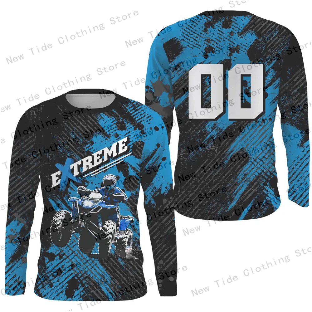 Men's Moto Racing Long Sleeve T-Shirt Bold Biker Style Racing Gear Trendy Wear for Enthusiastic Motorcycle Speed Lovers