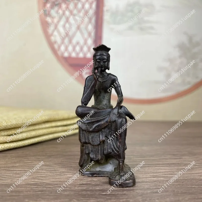 Antique mini Buddha, about 2.7 cm long, about 3.1 cm wide, about 6.6 cm high, weighing about 106 grams