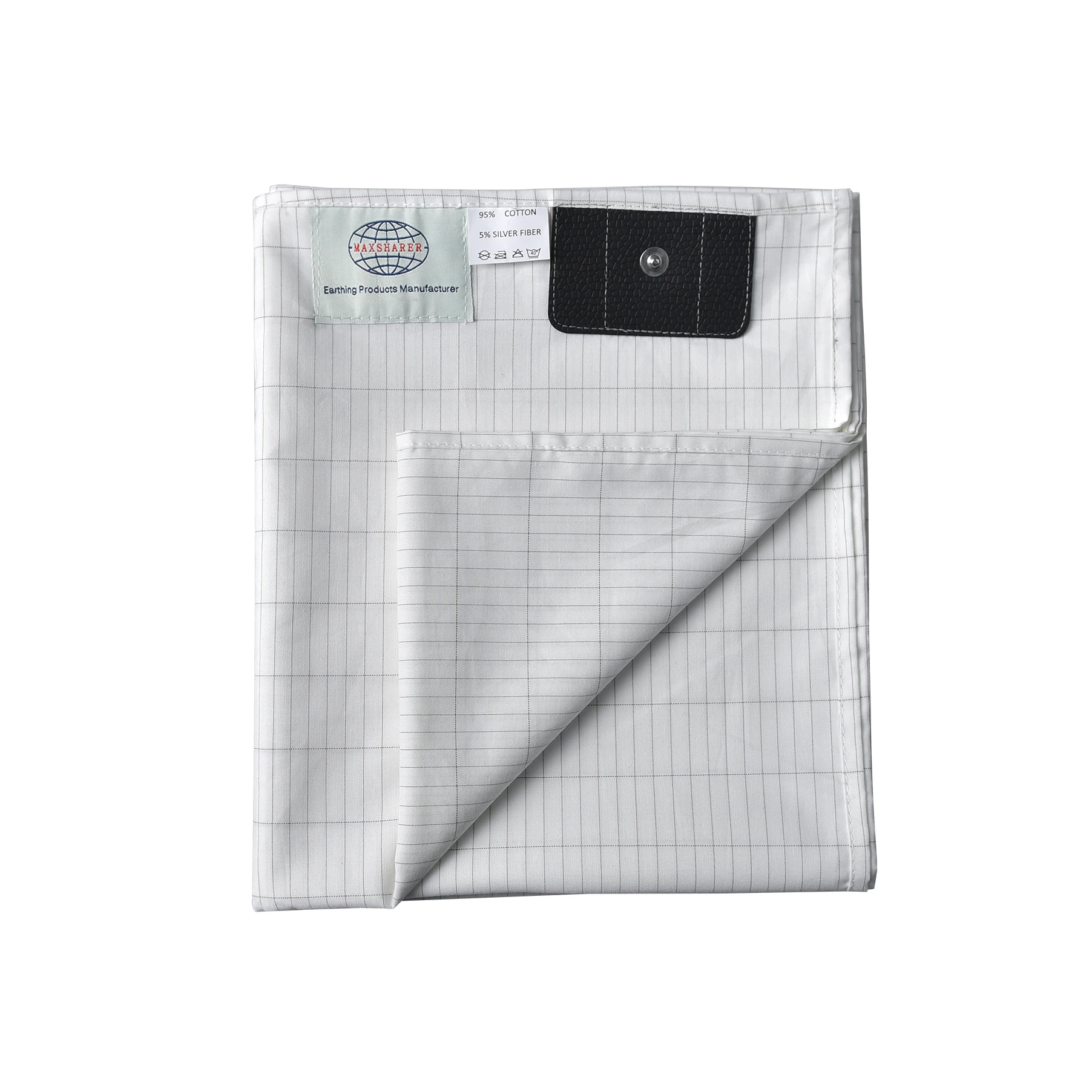 

MAXSHARER Grounding bed sheet 180*200cm conductive Silver fiber flat sheet Organic Cotton Earthing sheet for Better Sleep