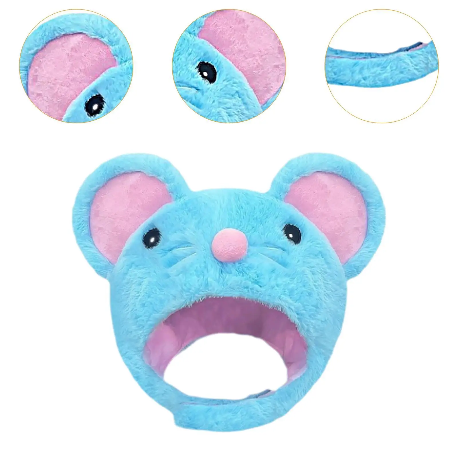 Confortevole peluche blu topo cappello decorazione novità copricapo cartone animato per giochi di ruolo carnevale Halloween festa di compleanno ragazzi ragazze