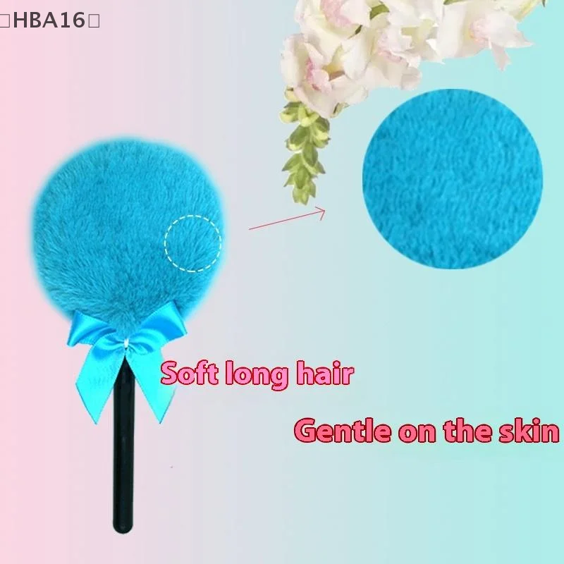 maveraHBA16 Aanlipop Applicatore di polvere per il corpo Soffio di polvere di peluche con manico Soffio di polvere Strumento di trucco morbido per viso e corpo Facile da usare