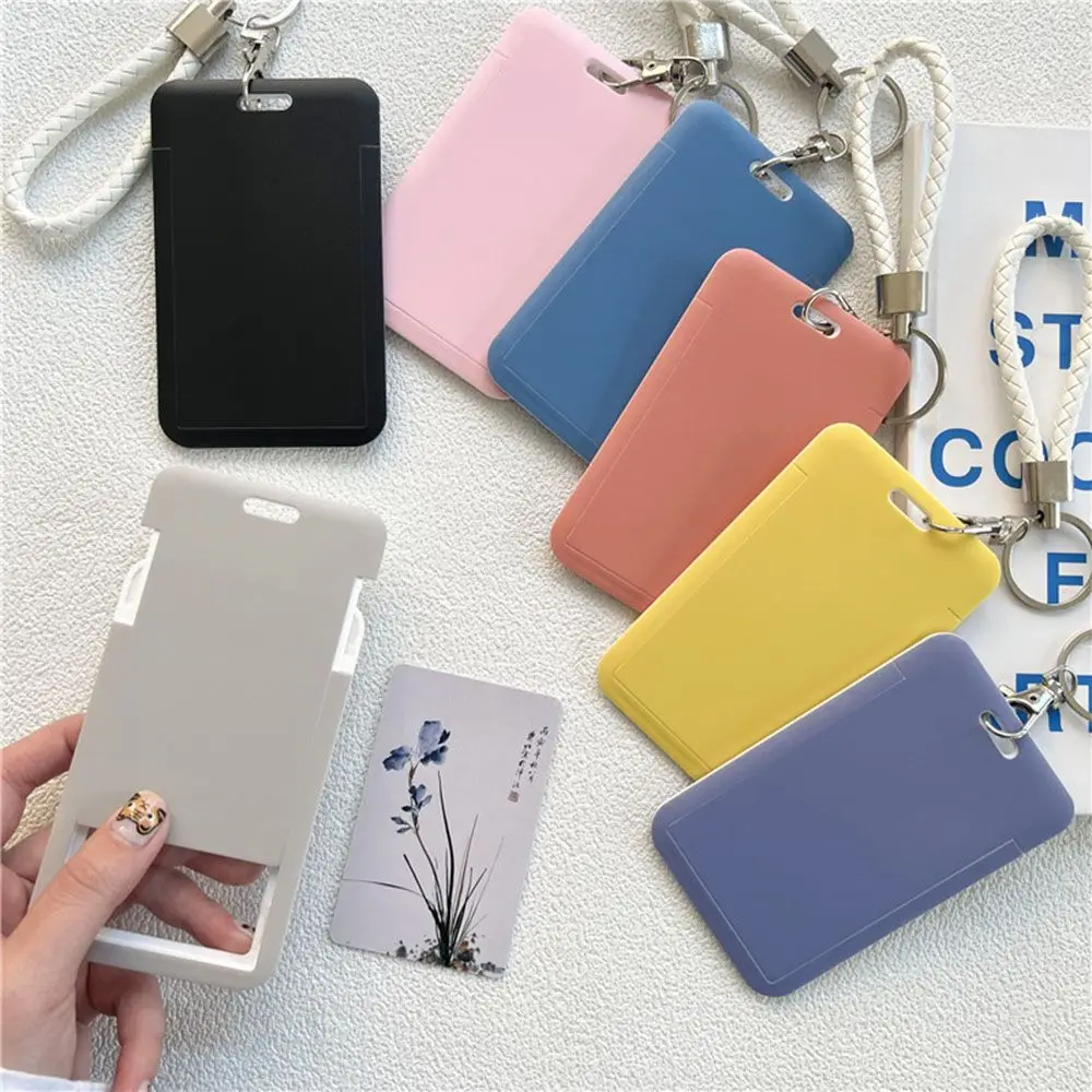 Cartoon Cute Business Card Holder,Credit Card Bank ID Bus Card Cover Case,Solid Color,Adult Student Supplies,portable