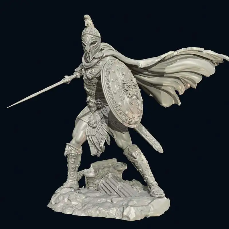 Figurine en résine fantaisie, échelle 1/24, 75mm de haut, guerrier grec ancien, Kit de modèle à assembler, jouet d'impression 3D non peint, 834