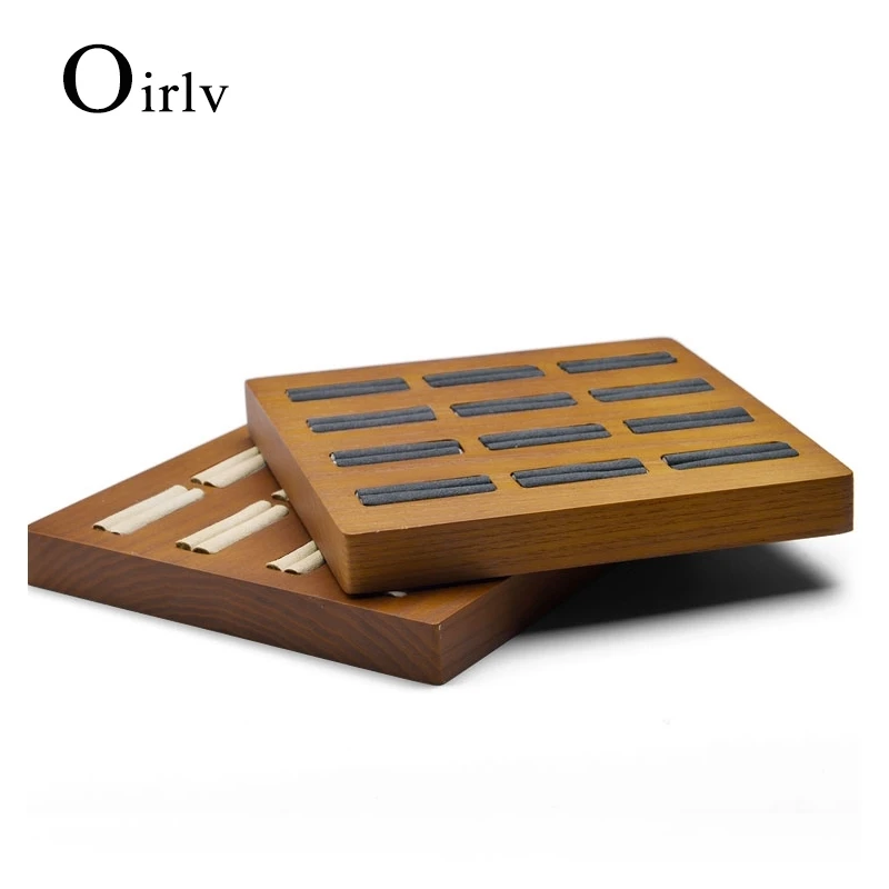 

Oirlv Wooden Jewelry Tray Display Stand Solid Wood Jewelry Tray With Dividers Display Ring Earring Bracelet Wooden Jewelry Trays