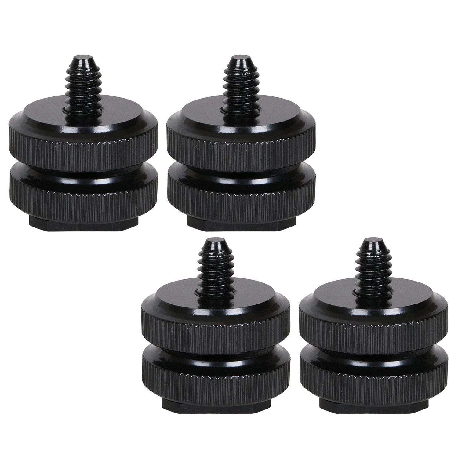 Camera Hot Shoe Mount to 1/4inch-20 Tripod Screw Adapter,Flash Shoe Mount for DSLR Camera Rig (Pack of 4)