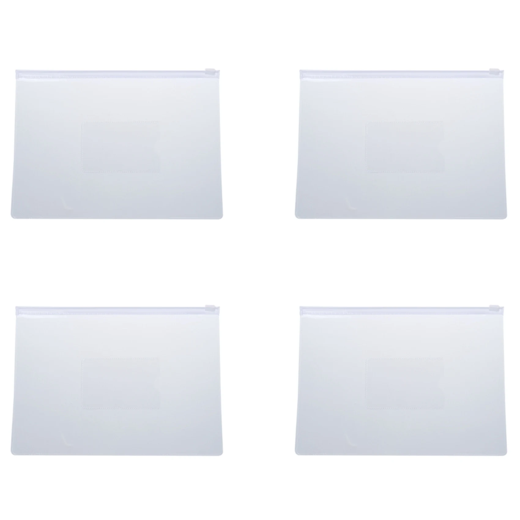 

White Clear Size A5 Paper Slider Zip Closure Folders Files Bags 80 Pcs