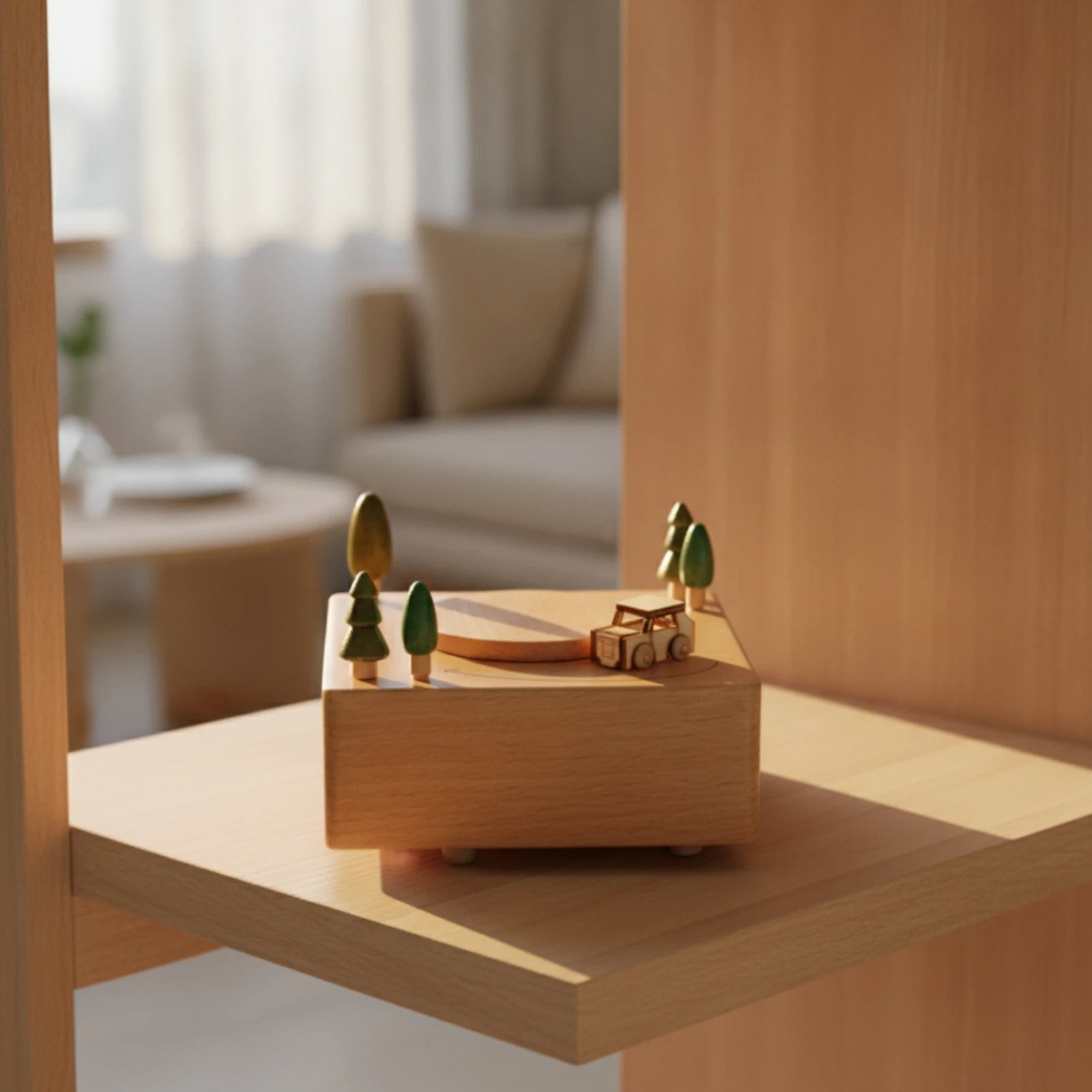 DIY Melody Box Base Compact Wind-up Melody Box Base Craft Supply Natural Elegant for Hobbyists