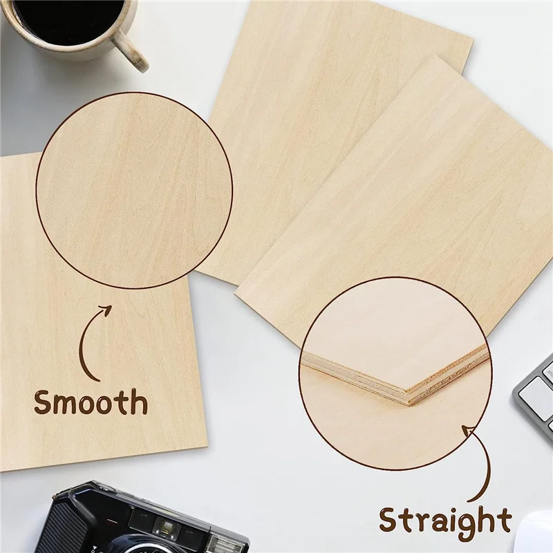 Prático 10 x painéis de madeira compensada, painel de madeira A3, madeira de serra para carpintaria DIY, processamento a laser, fabricação de modelos, 400 x 300 x 2