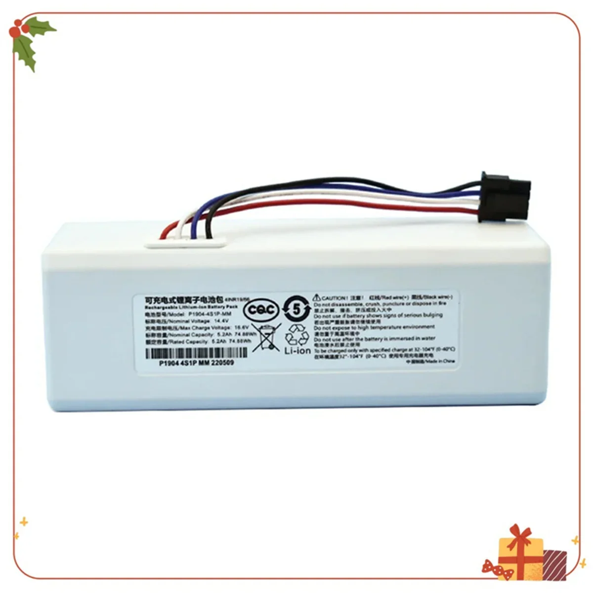 ใหม่ 💯    P1904-4S1P-MM 14.4V 12800mAh แบตเตอรี่เหมาะสําหรับ Xiao Mi Mi Home 1C STYTJ01ZHM หุ่นยนต์กวาดอุปกรณ์เสริมแบตเตอรี่