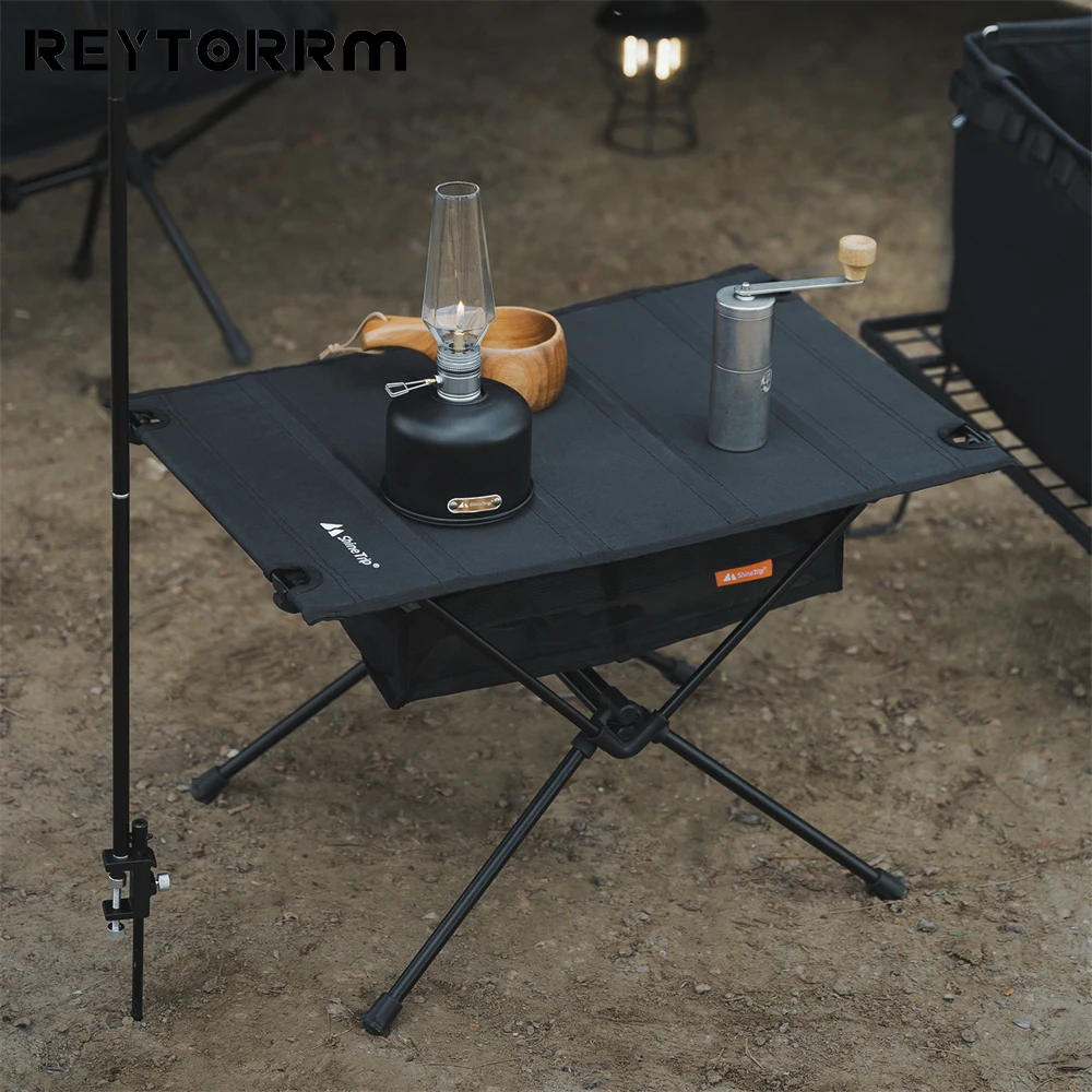 REYTORRM Outdoor Camping Tent Portable Aluminium Stand Fabric Folding Table Aluminium Tactical Table Picnic Table Survival Tools