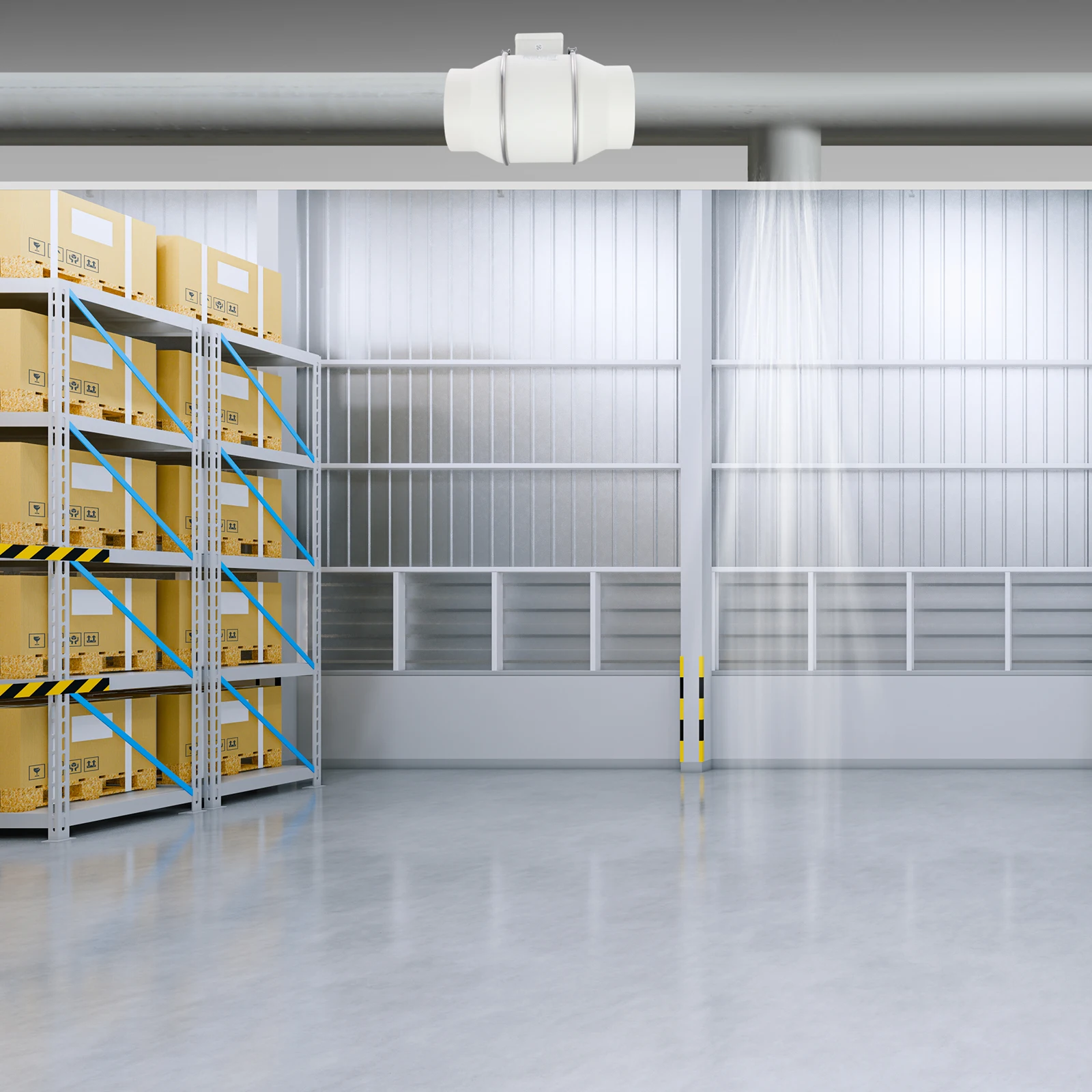 

12 In Inline Duct Fan with 110V US Plug, Powerful 2600 RPM Motor, High Airflow 540 M³/h Ventilation Fan for Home Attic, Basement