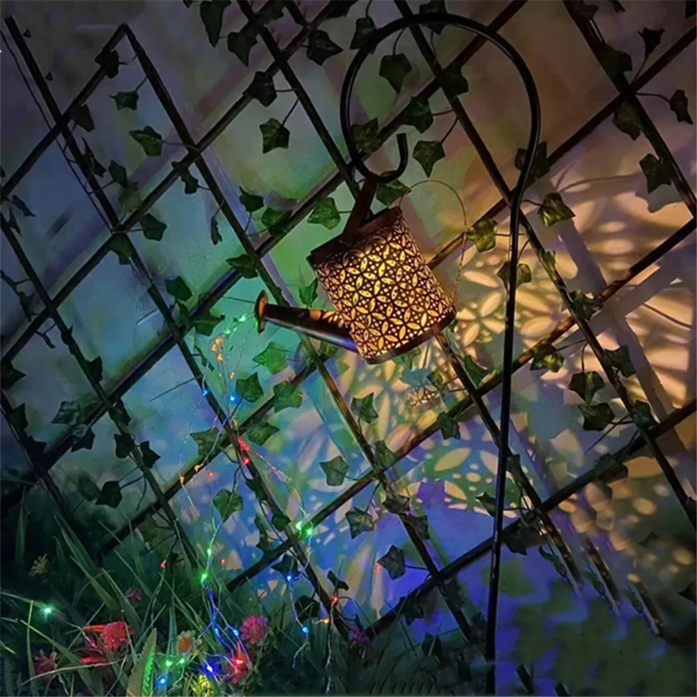 Hangende gieterlamp op zonne-energie - LED waterdichte buitenlantaarn voor villapad, gazon- en tuindecoratie