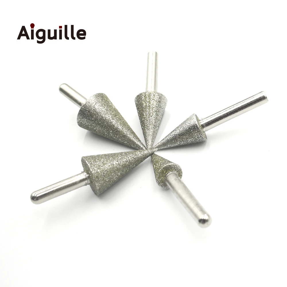 30 angle shank 6mm 80# Diamond Grinding Point Stone Jade Diamond Grinding Burr Peeling Grinding Point for Stone Metsal Working