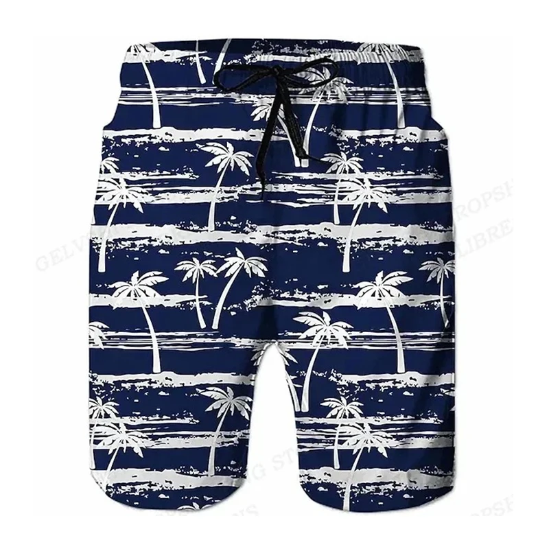 Summer Men\'s Shorts Quick Drying Hawaii Holiday Sports Swimming Trunks Fashion 3D Coconut Tree Printed Loose Sports Shorts 6XL