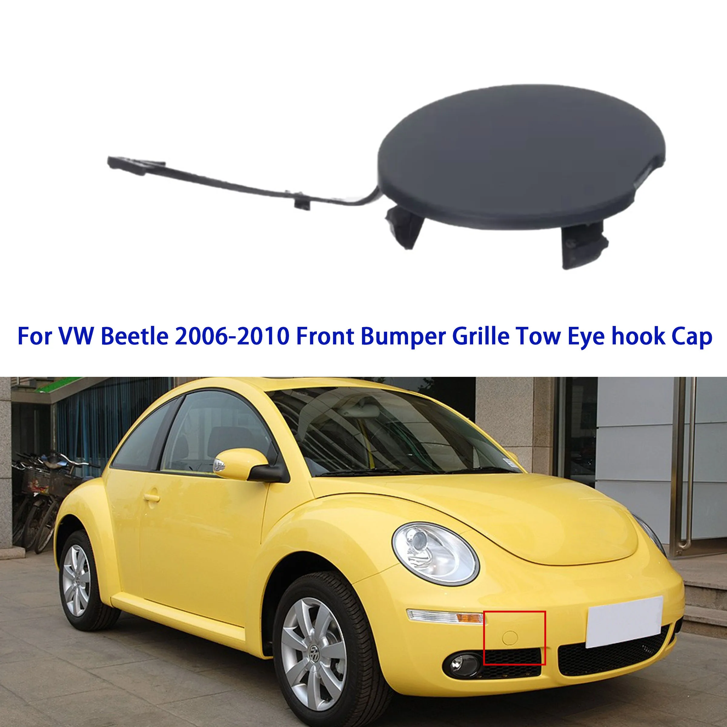 Front Bumper Grille Tow Eye hook Cap Cover FIT for Volkswagen Beetle 2006-2010 1C0 807 241C Auto Parts