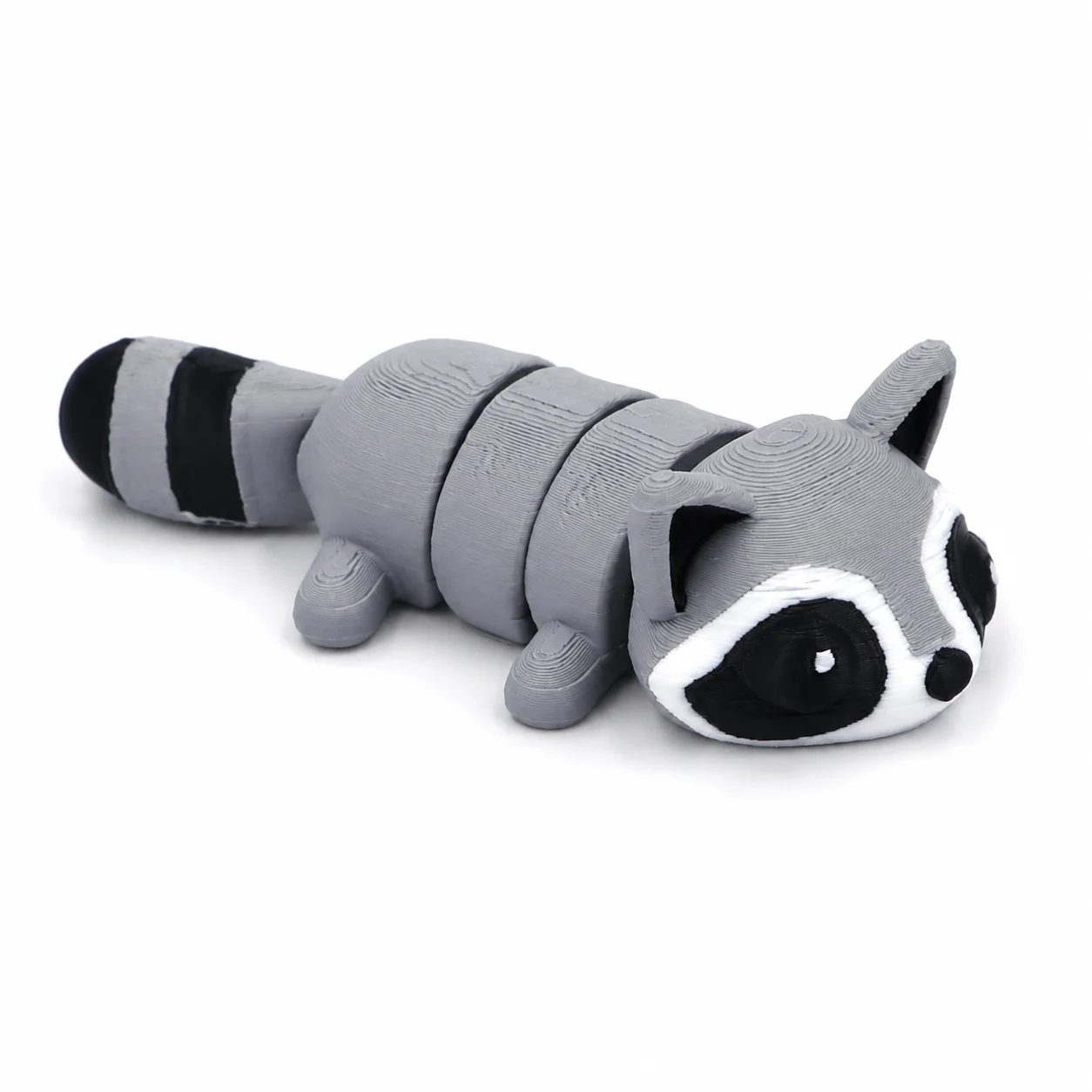 3D Printed Articulated Raccoon Figure, Movable Animal Desk Decor, Cute Collectible with Optional Mini Trash Can