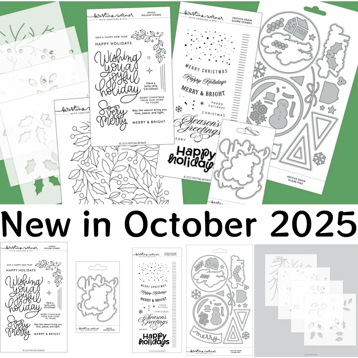 

2025 New Holly Snow Globe Metal Cutting Dies Clear Stamps Layering Stencil for DIY Greeting Card Making Scrapbooking Craft Paper