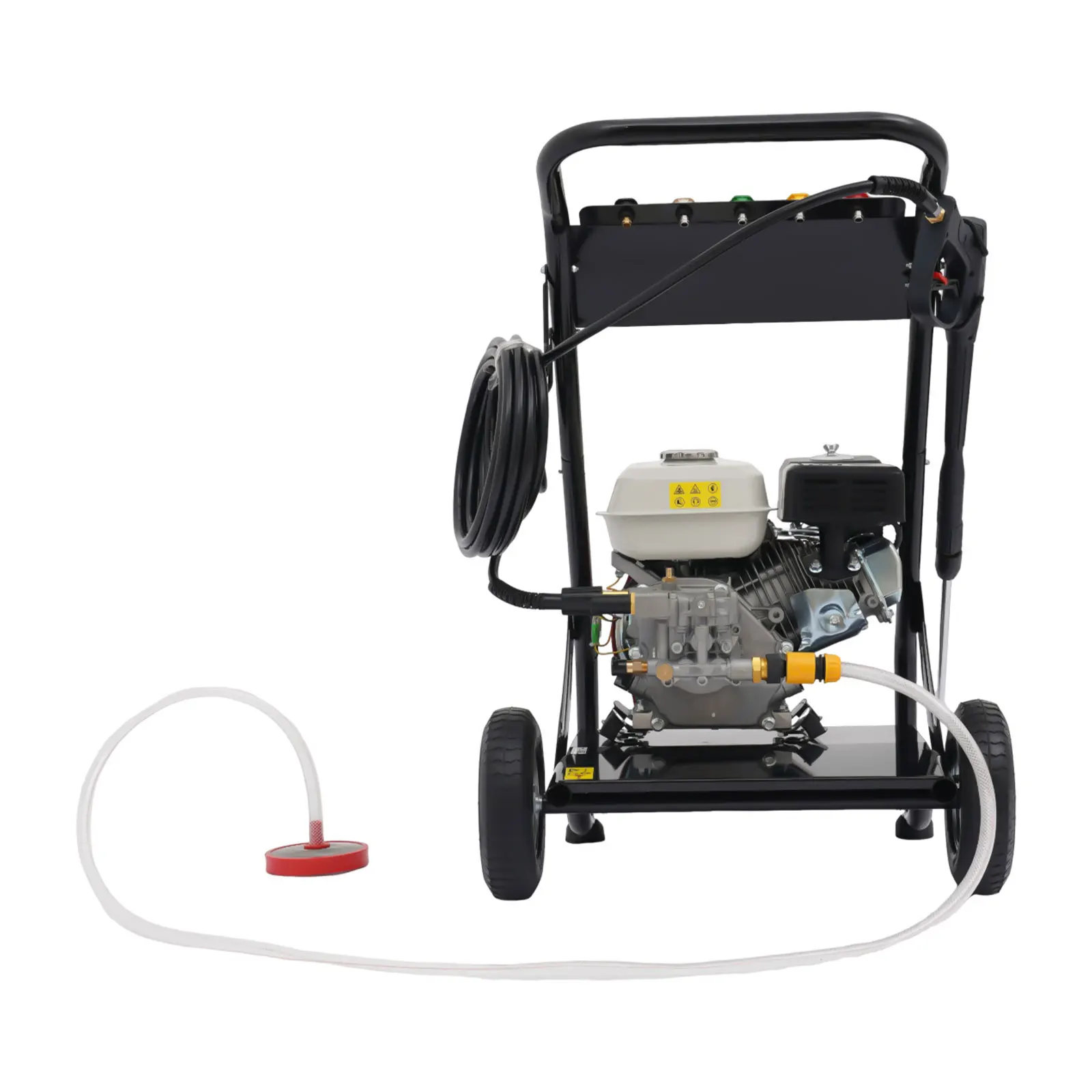 7,5 PS, 2200 PSI Hochdruckreiniger, 3400 U/min, benzinbetriebene Reinigungsmaschine mit 5 Düsen für Hof, Auto, geräuscharm, Handzugstarter – Detail 10